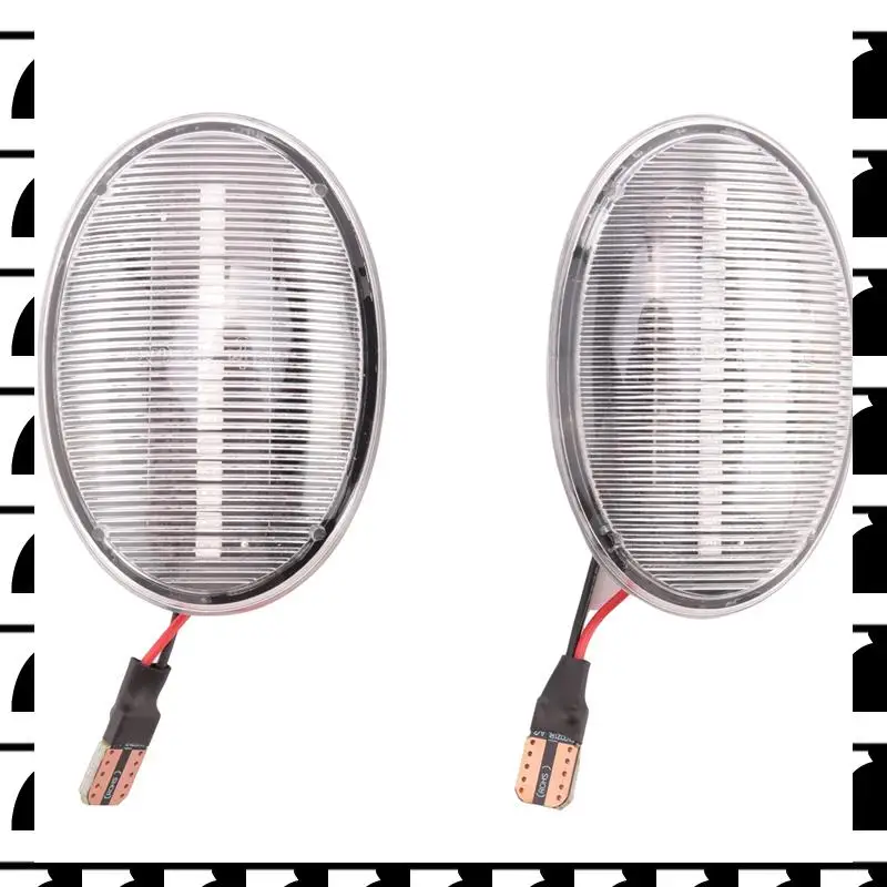 A44U 1 Pasang Pengganti Casing Transparan Lampu Samping Fender LED Mobil untuk MINI Cooper S R55 R56 R57 R58 R59 Tanda Belok Air Lari