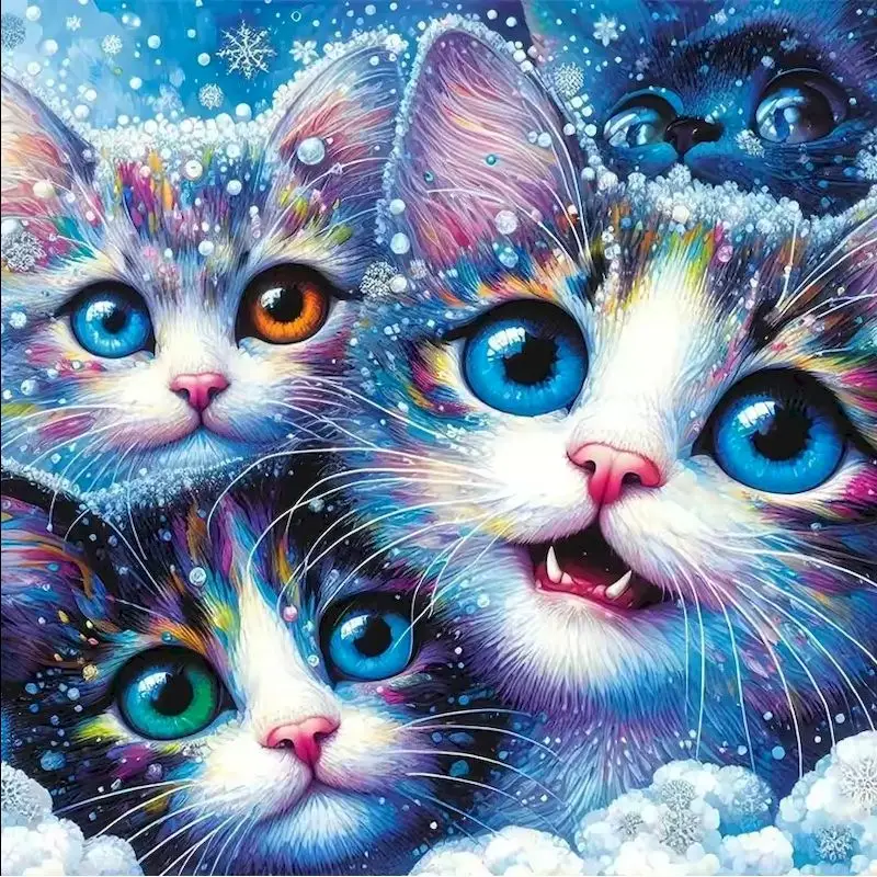 

GATYZTORY Diamond Mosaic Cat Animal New Arrival Diamond Painting Flower DIY Acrylic Craft Supplies Home Decoration