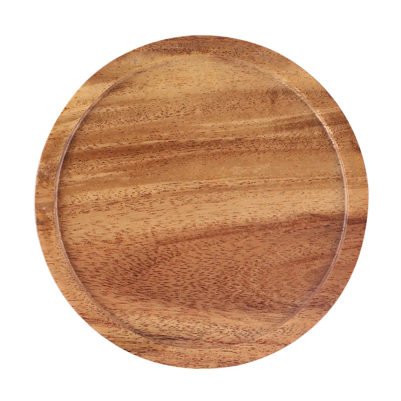 4 Inch Acacia Wood Coaster for Coffee Table Dining Table, Bar, Round Cup Mat for Drinks