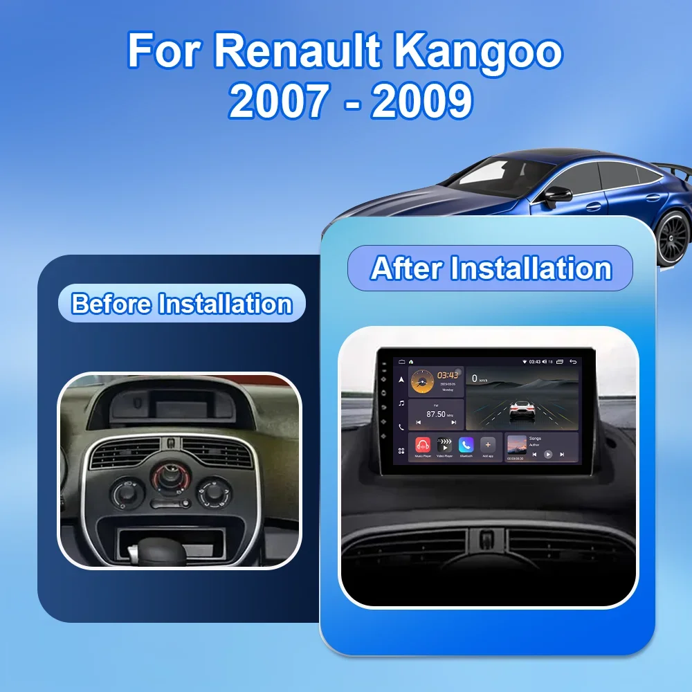 Car Radio Android For Renault Kangoo 2008 -2018 Auto Multimedia Player Stereo GPS Navigation Carplay Head Unit 4G+Wifi 2K Screen