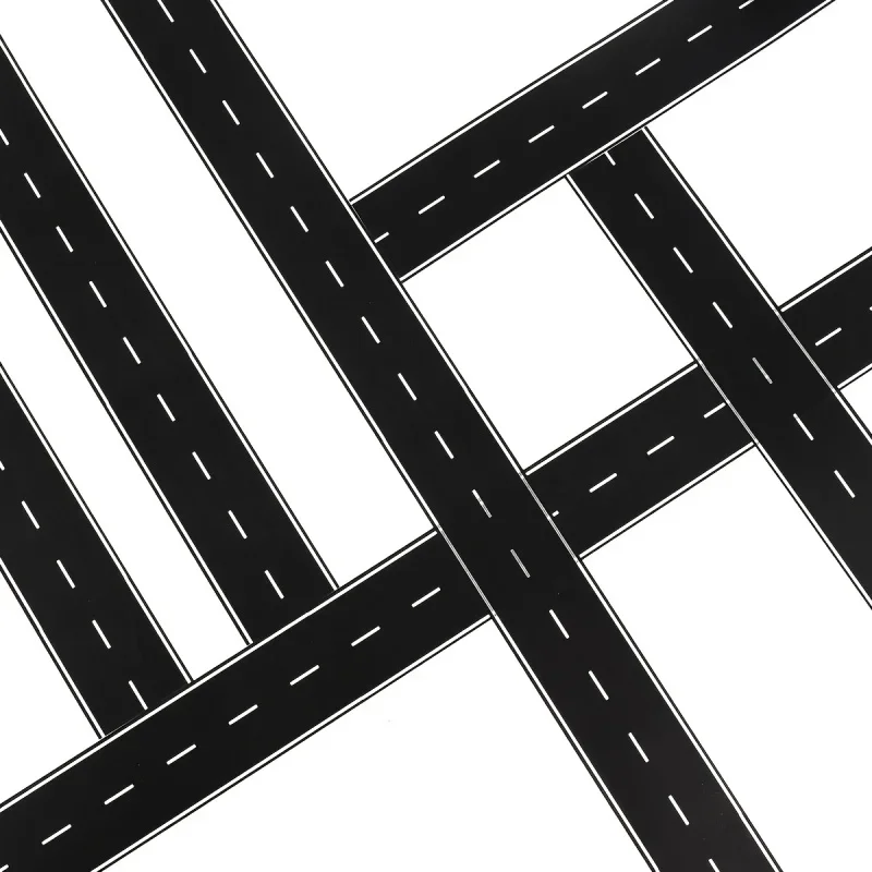 1 Roll Easy To Tear Track Tape Black White For Kids DIY Road Railway Project Party Decoration Children Sticker Accessories Toy