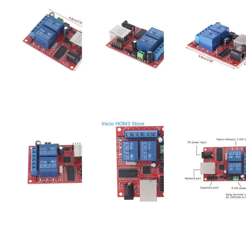 A5YD LAN Ethernet 2 Way Board Delay Switch UDP Controller Module WEB Server