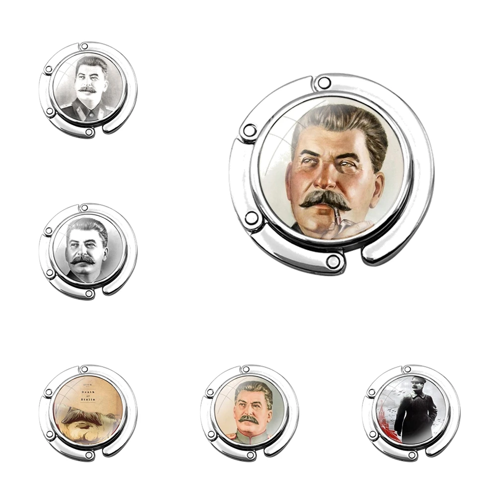 Russian Commander Stalin Foldable Purse Hook for Women's Table Handbag Storage Folding Decor Table Hook