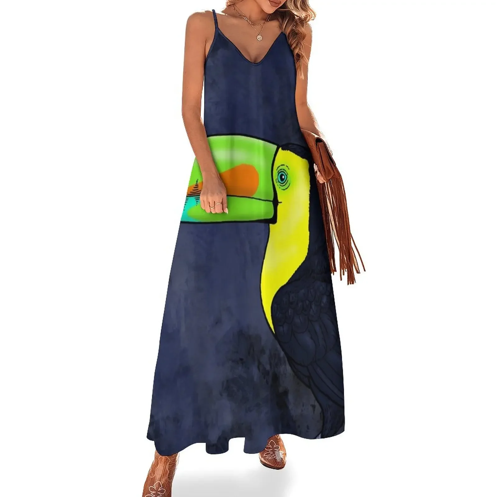 

Neon Toucan Sleeveless Dress Casual dresses luxury dress