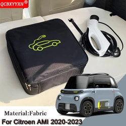 EV Car Charging Cable Storage Carry Bag For Citroen AMI 2020-2023 Charger Plugs Sockets Waterproof Fire Retardant Auto Accessory