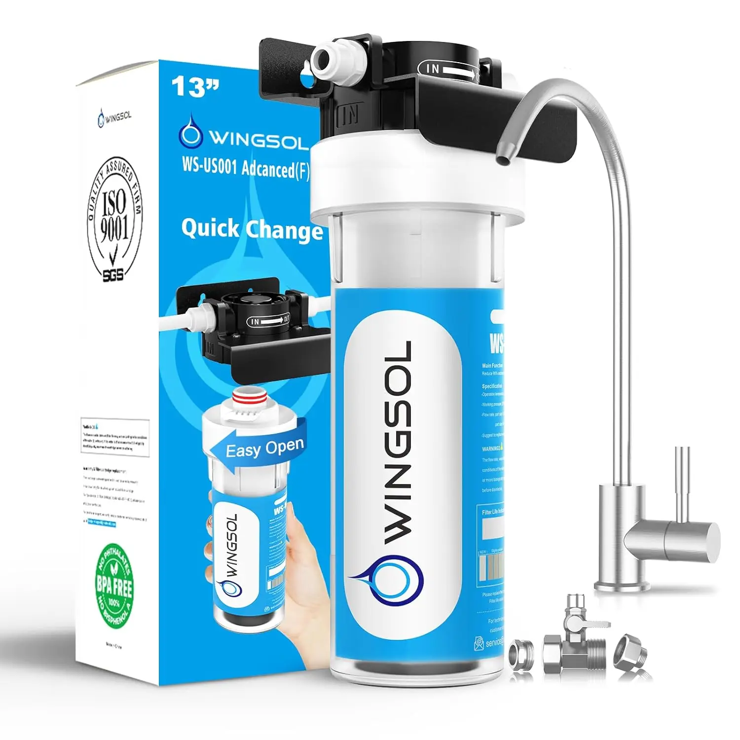 

Фильтр для воды под мойку с краном, удаляет тяжелые металлы/хлор/ПФАС, улучшает вкус, сертифицирован NSF