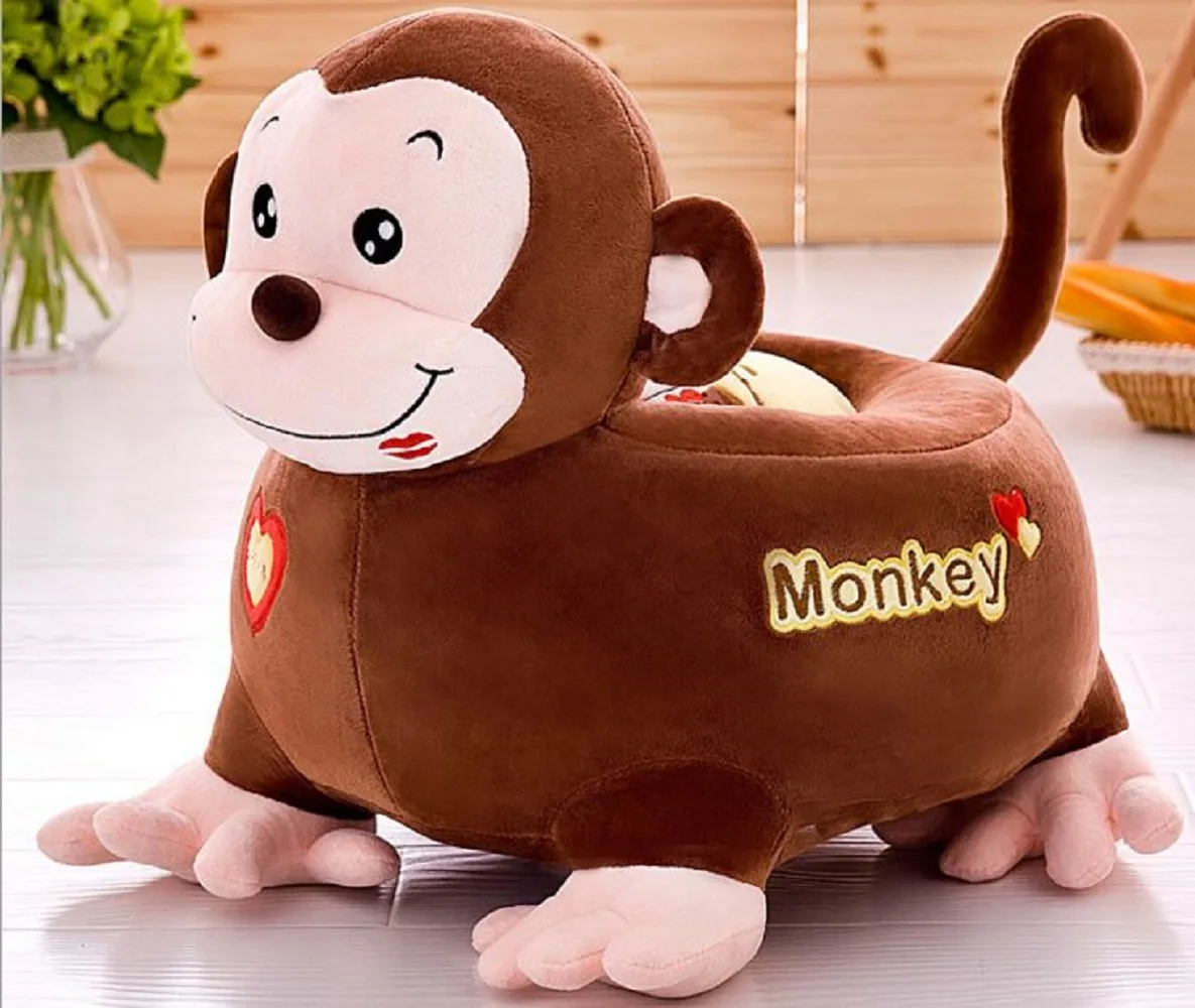 big plush brown monkey sofa toy cartoon monkey design floor seat tatami doll about 50x45cm s1974