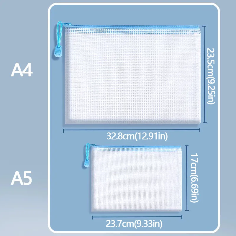 10 قطعة حقيبة بسحاب مقاوم للماء A4 A5 حقيبة مستندات شفافة القلم منتجات حفظ مجلد الجيب مكتب المدرسة التموين