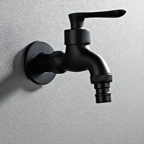 

Washing Machine Tap Black Wall-mounted Mop Pool Faucet Indoor and Outdoor Garden Faucet Single Handle Bathroom Faucets
