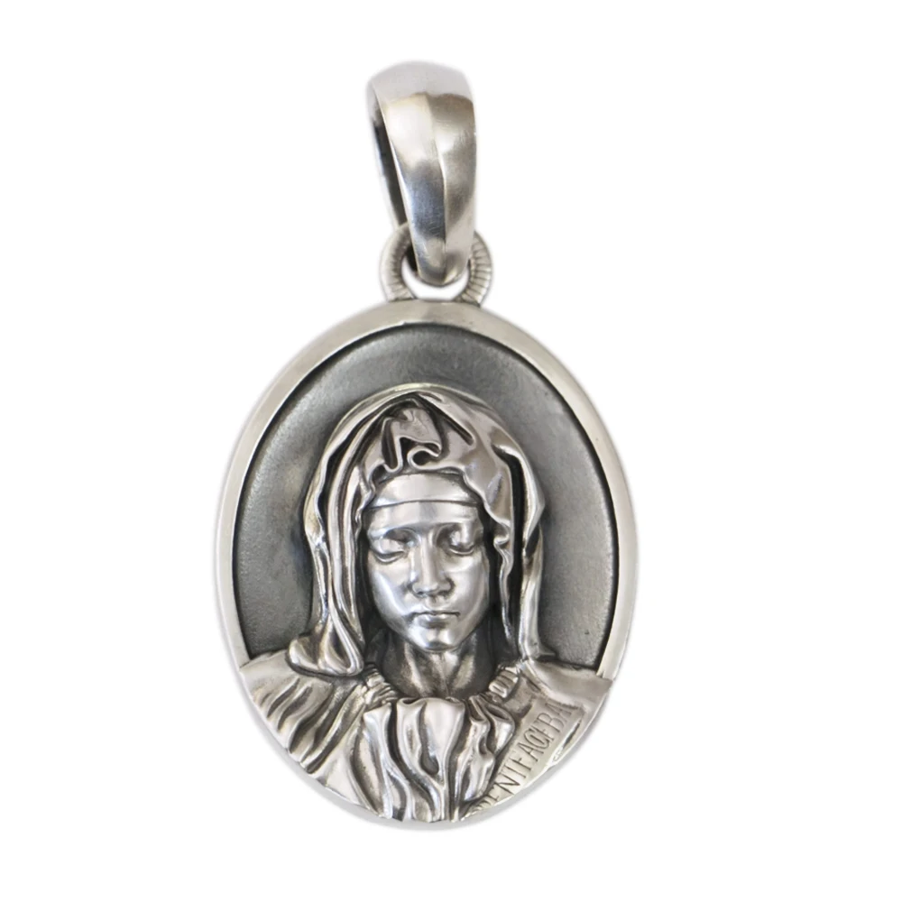 

Details Virgin Mary Pendant Charms 925 Sterling Silver Belief Jewelry TA441