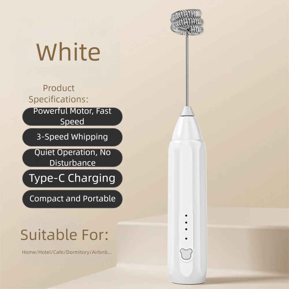 

New Electric Wireless Egg Beater Mini USB Charging Automatic Foam Maker 3 Speeds Cooking Tools Egg Whites Cream Home Baking