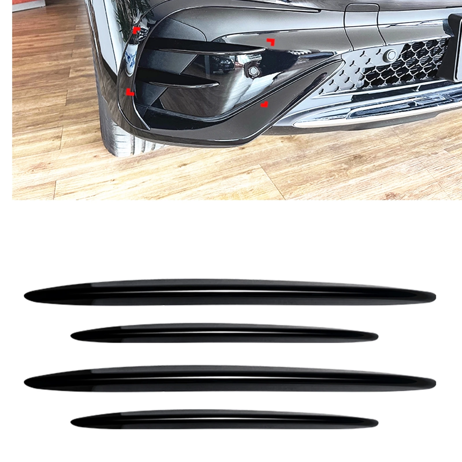 

For Mercedes Benz GLC Class X254 2023-UP GLC260 GLC300 AMG Front Bumper Side Hood Air Vent Intake Frame Cover Grille Grill Trim