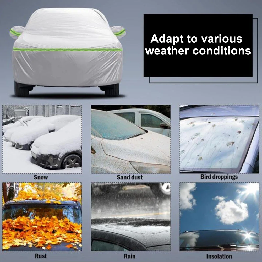 Waterproof All Weather Car Cover, Heavy Duty SUV, 200Inch, Full Exterior, Outdoor, Snow, UV Protection, Aluminum Foil, Cotton