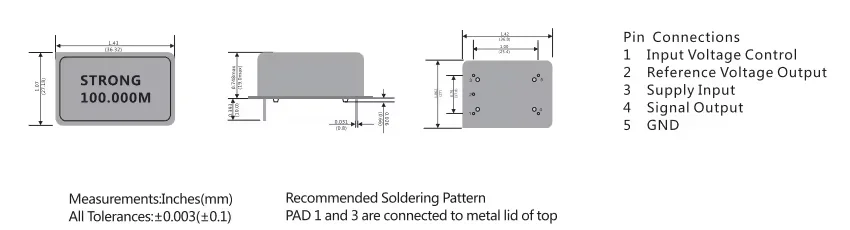 StrongFirst 0C3627 0ven-Controlled Crystal Oscillator Dip 0CX0 36*27*19 mm 5.0~ 100,0MHZ CMOS 15pF +5V, +V,+12V ±5ppm