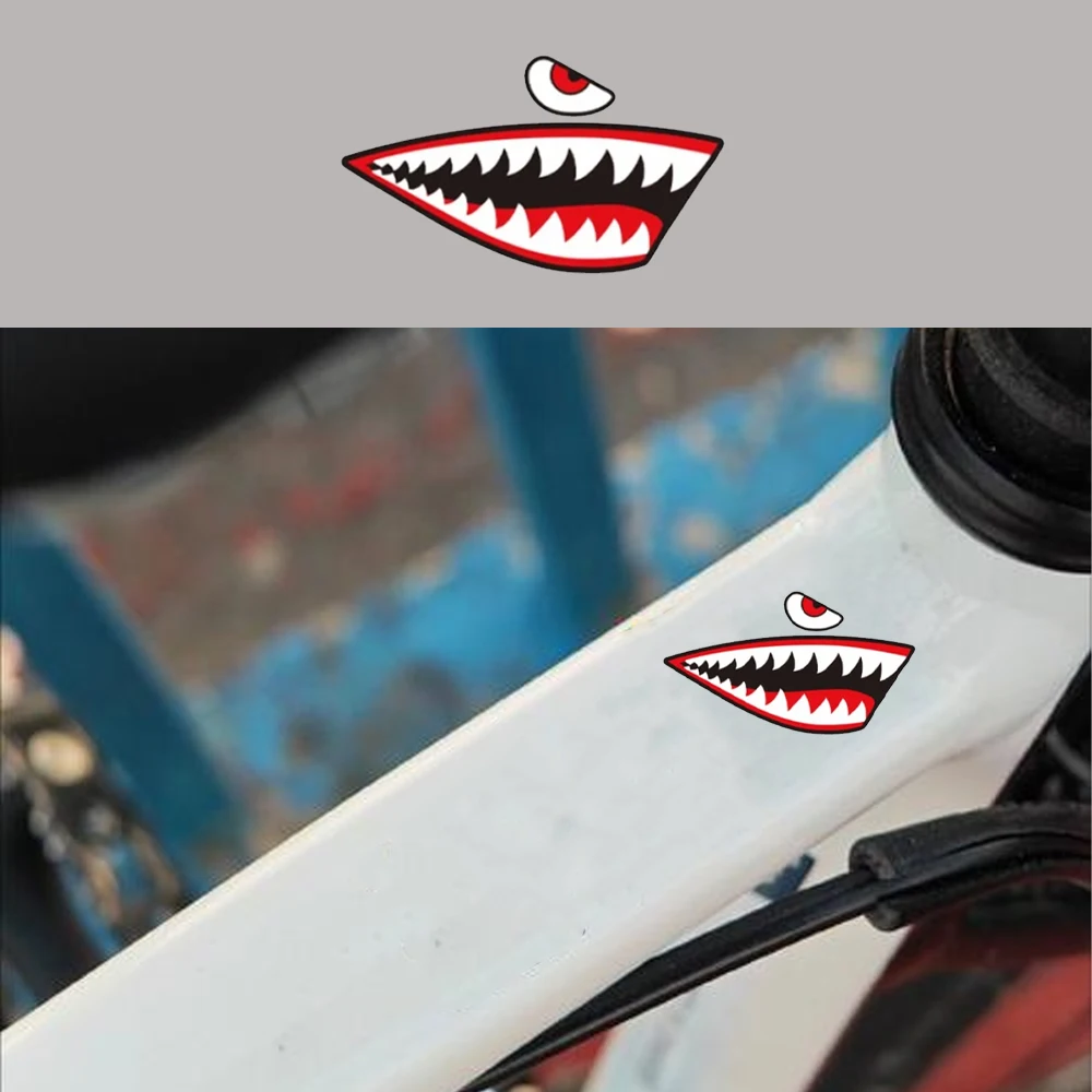 

1 пара наклеек на голову акулы, виниловые наклейки на дорожный велосипед, сделай сам, MTB, верхняя трубка, виниловые наклейки, водостойкая рама шоссейного велосипеда, солнцезащитный крем, украшение