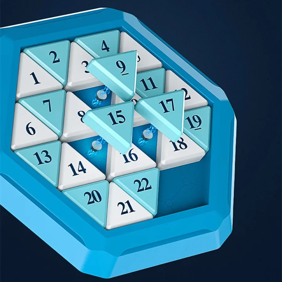 Qiyi Klotski Hexagon Number Sliding Klotski Game Magic Cube Magnetic Puzzle Toys For Family Playing Number Sliding