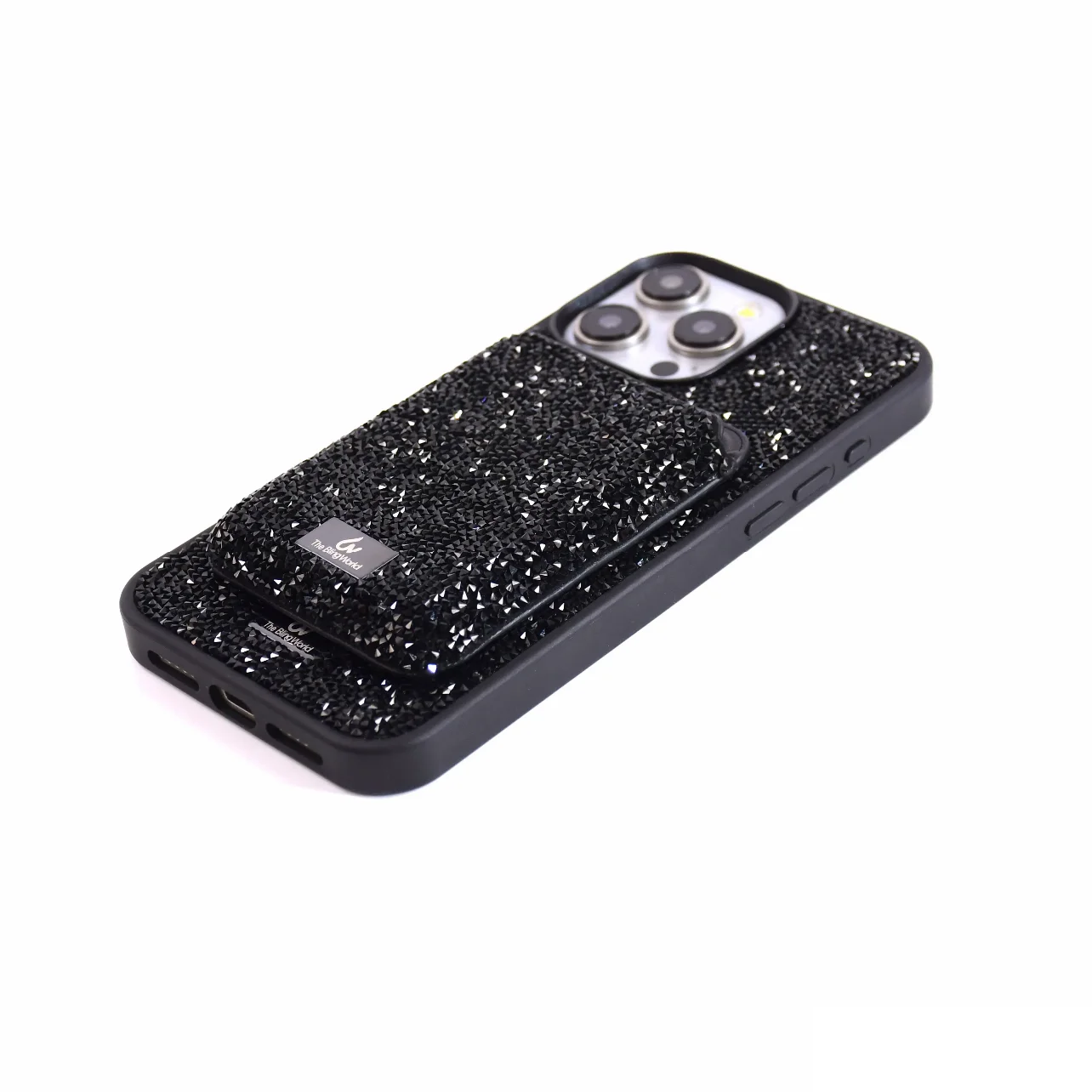 Funda magnética completa con diamantes de imitación para teléfono móvil Apple, funda de tarjeta magnética con diamantes de imitación de primera calidad para Iphone 16promax 15 14pro 13 12 11