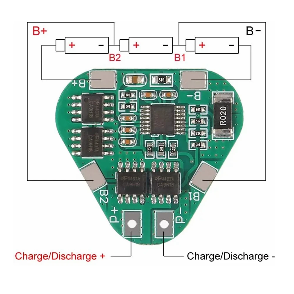 Placa de carga de batería de litio 18650 con módulo de protección, módulo de cargador BMS, 12V, 8A, entrada de carga, salida PCB Prote