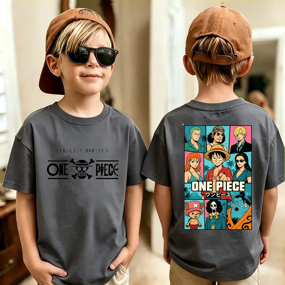 Style One Piece Anime Printed Men's T-Shirt Roronoa Zoro Boy Children's Harajuku Short Sleeve Kids Luffy T-shirt Clothing