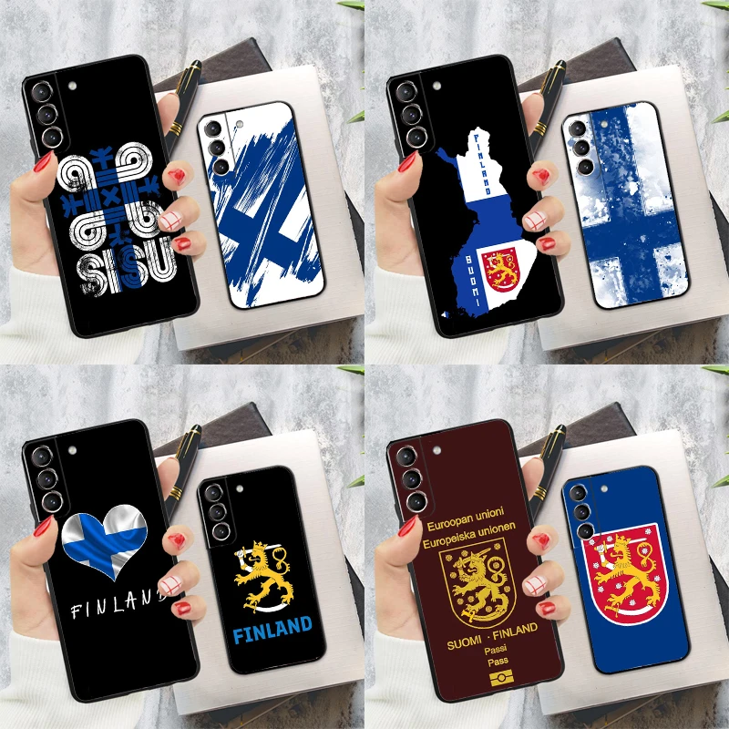 Finland Flag Phone Case For Samsung Galaxy S22 S23 S24 Ultra S20 S21 S24 FE S9 S10 Plus Note 10 20 Ultra