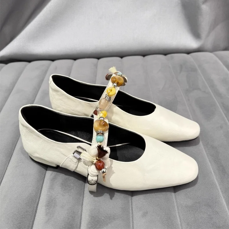 الشقق النساء أحذية خفيفة بدون كعب أحذية أنيقة الضحلة ماري جانس فستان الصنادل امرأة الصيف 2025 رياضة غير رسمية جديد Zapatillas De Mujer #2