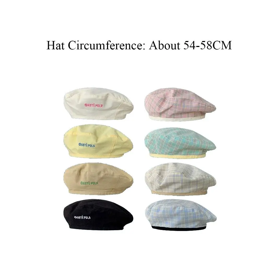 قبعة بيريه متباينة على الطراز الياباني على الوجهين، رفيعة ومتعددة الاستخدامات ومطرزة بحروف، قبعة فنية على طراز الكلية الطازجة