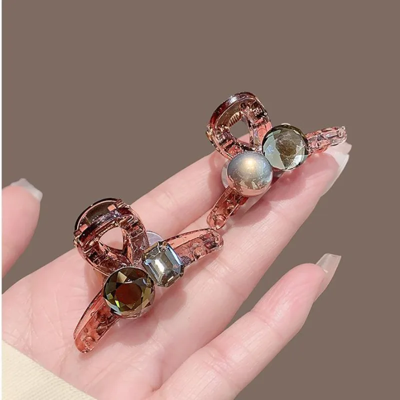 

Изысканная заколка-краб со стразами для волос, винтажная заколка для хвоста, простая полая геометрическая заколка для женщин