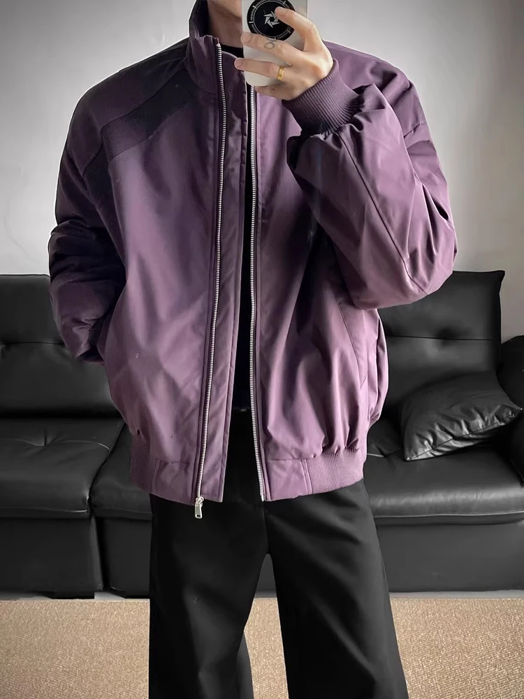 American Decosition الوقوف طوق الطيران Jaet الرجال Thiened الشتاء البيسبول orm ort Sle عالية الإحساس القطن C... #4