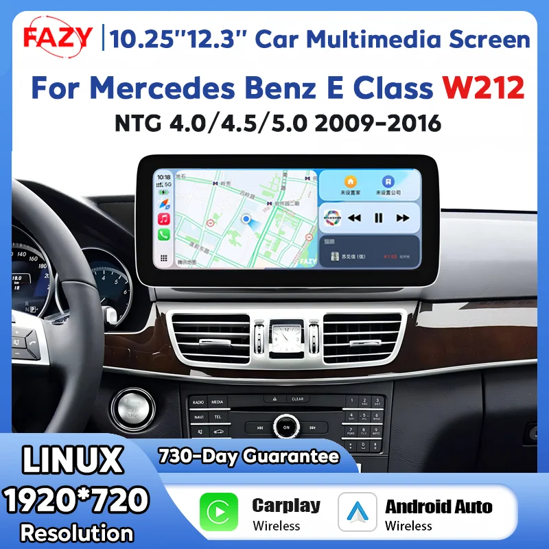 New 1920*720 Wireless Carplay Android Auto Radio Touch Screen For Mercedes Benz E Class W212 2009-2016 Car Multimedia Player BT