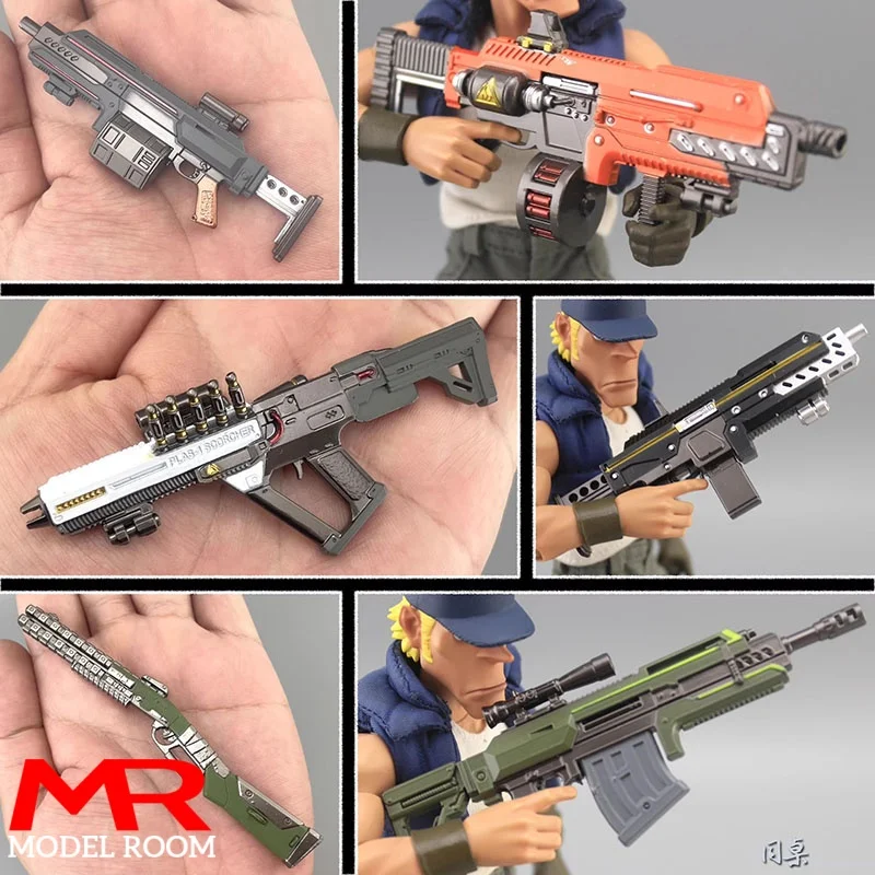 1/12 Scale Soldier Sniper Rifle Shotgun Machine Gun Model Mini Scene Accessories Model Fit 6'' Action Figure Body Dolls