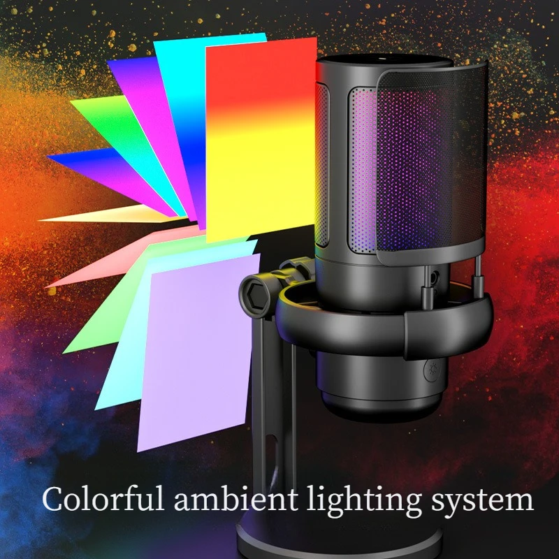 Computer desktop microphone RGB gaming conversation recording condenser microphone