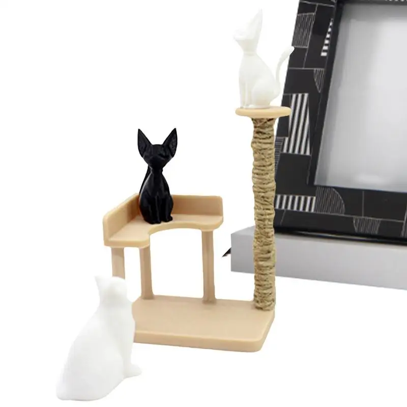 Doll House Miniature Cat Climber Retro Doll House Furniture Cat Tree Miniature Doll House Cat Trees Farm Animals Toys Handmade