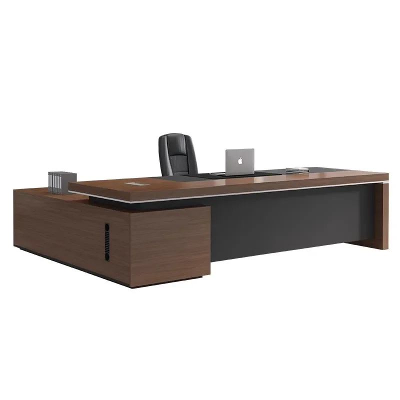 Simple Modern Boss Desk Office Furniture Manager Executive Table and Chair Combination