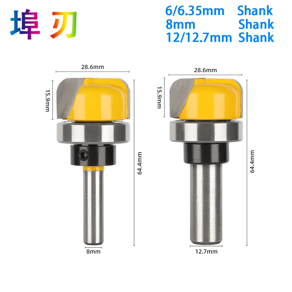 Imagem -03 - Rodada Fresa de Nariz com Rolamento Tigela Bandeja Router Bit Madeira para Madeira mm 635 mm mm Shank 11 Diâmetro Lt079 1pc
