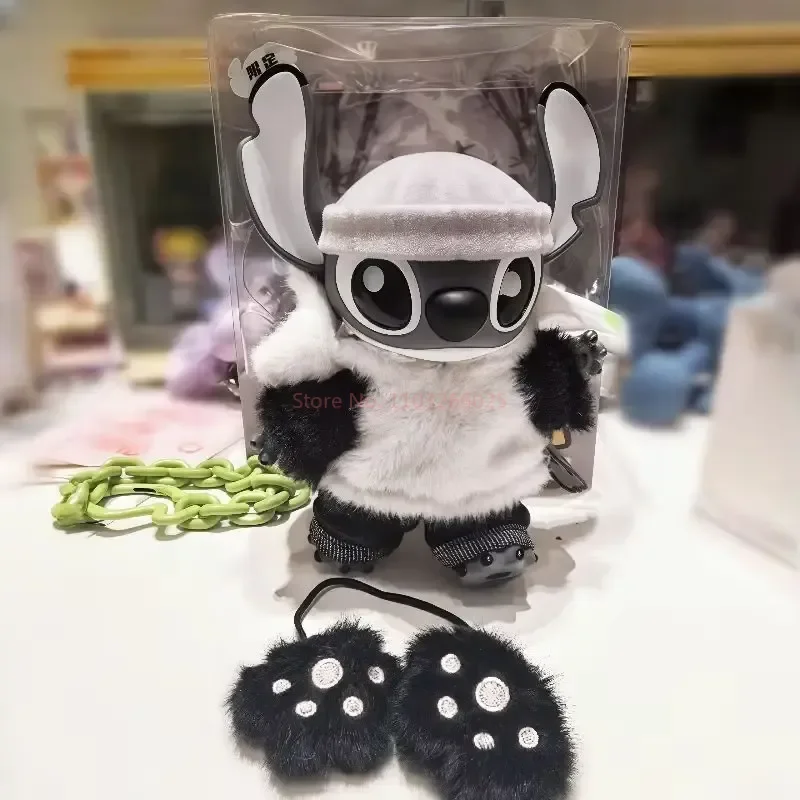 Hot Limited Vinyl Speelgoed Stitch Cosplay Panda Versie Chinese Regio Anime Figuur Beweegbare Desktop Ornament Sleutelhanger Gift