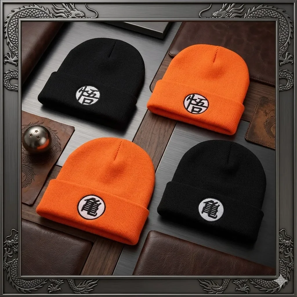 Anime Cartoon Dragon Ball Embroidery Beanie Hat Women Men Solid Hip-hop Casual Cuffed Beanies Bonnet Knitted Warm Winter Hat