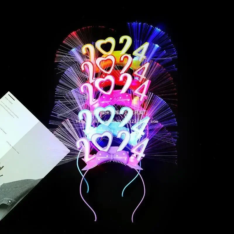 12pcs Light Up LED Adult Children 2024 New Year’s Eve Headbands Hairbands Glow Party Supplies Holiday Gifts   Christmas navidad