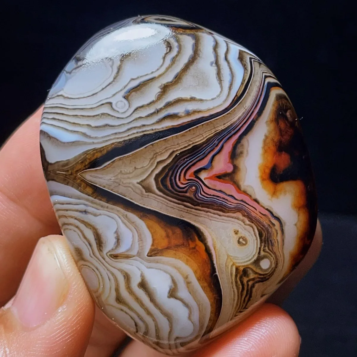 Natural Banded Agate Hand Selected, Polished Tumbled, Mountain Gem, Shelf Display, Crystal Collection, Table Display