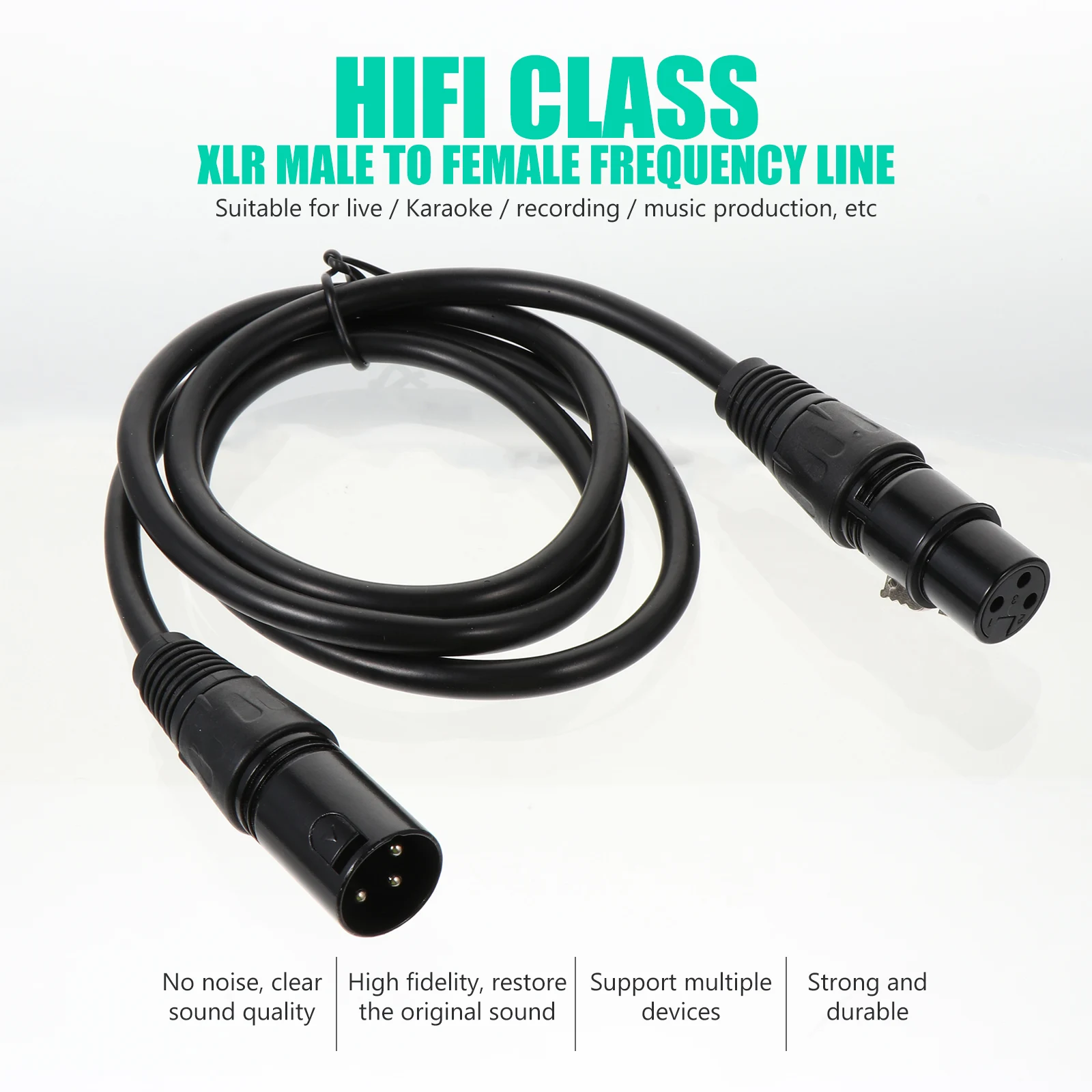 

3 PCS Audio Line Cable Male to Female Xlr Adapter Extension for Mixer Mic Speaker Cord Pvc Material Microphone
