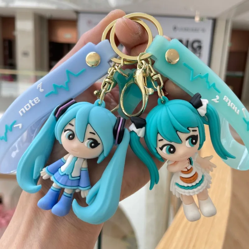 Hatsune Miku Keychain Anime Peripheral Cartoon Cute Backpack Key Pendant Japanese Kawaii Colorful As A Birthday Gift for Friends