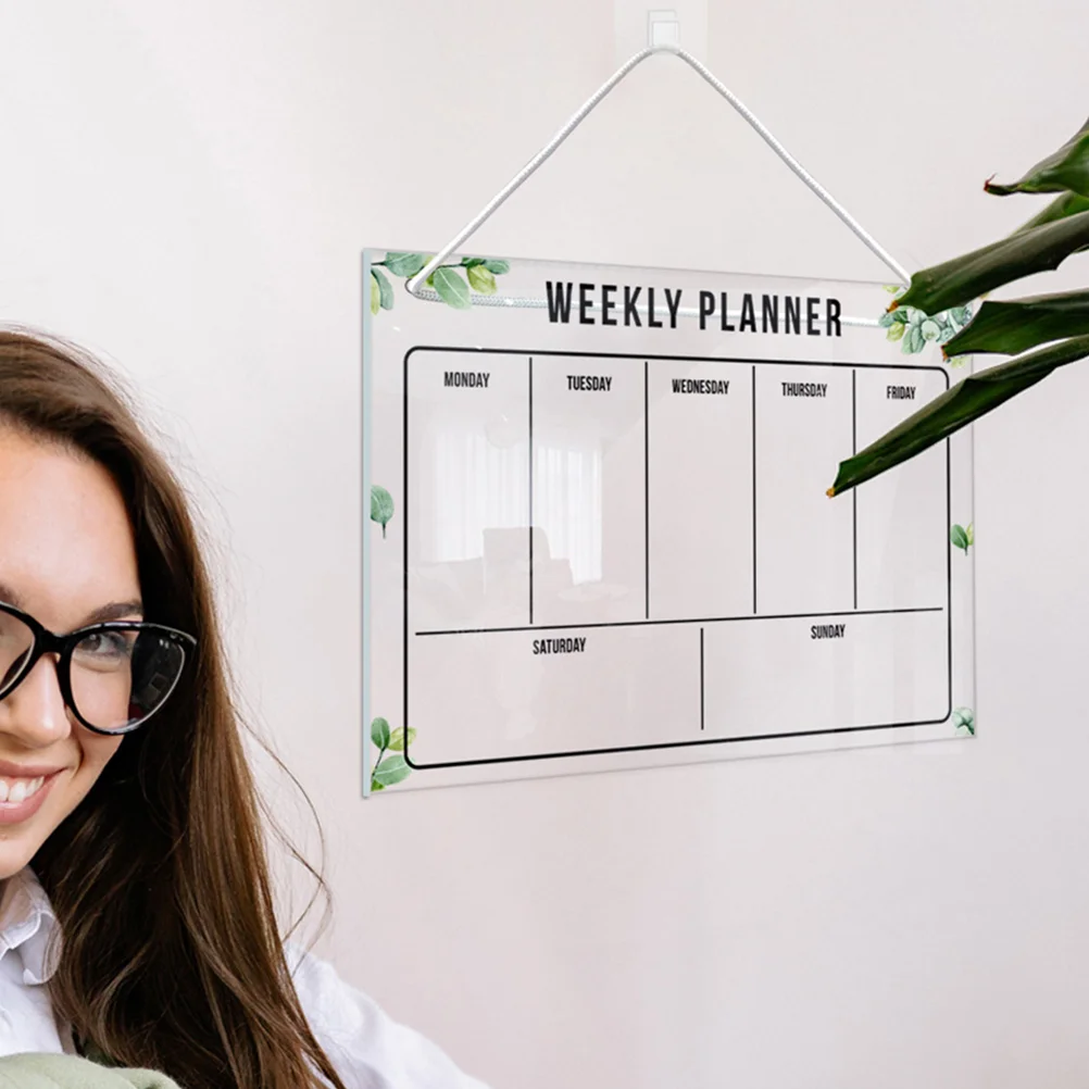 Dry Erase Weekly Calendar Erasable Memo Board Household Acrylic Note Office Planner