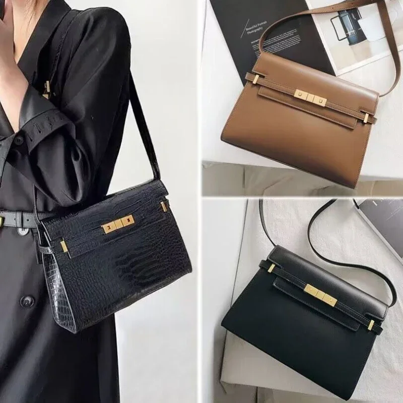 Women\'s Luxury Designer Handbag Fashion Underarm Bag Top Quality Real Leather Crossbody Shoulder Large Capacity Square Bag