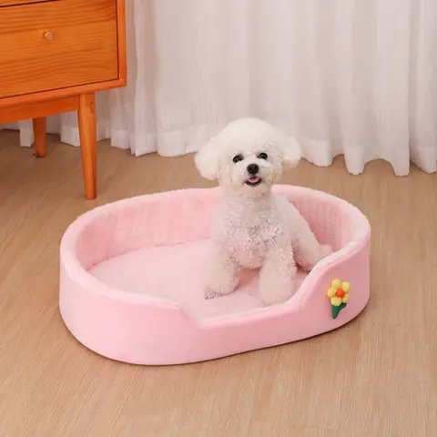 라운드 큰 개 소파 침대 분리형 고양이 침대 따뜻한 개 쿠션 부드러운 애완 동물 바구니 소파 빨 수있는 중간 개 개집