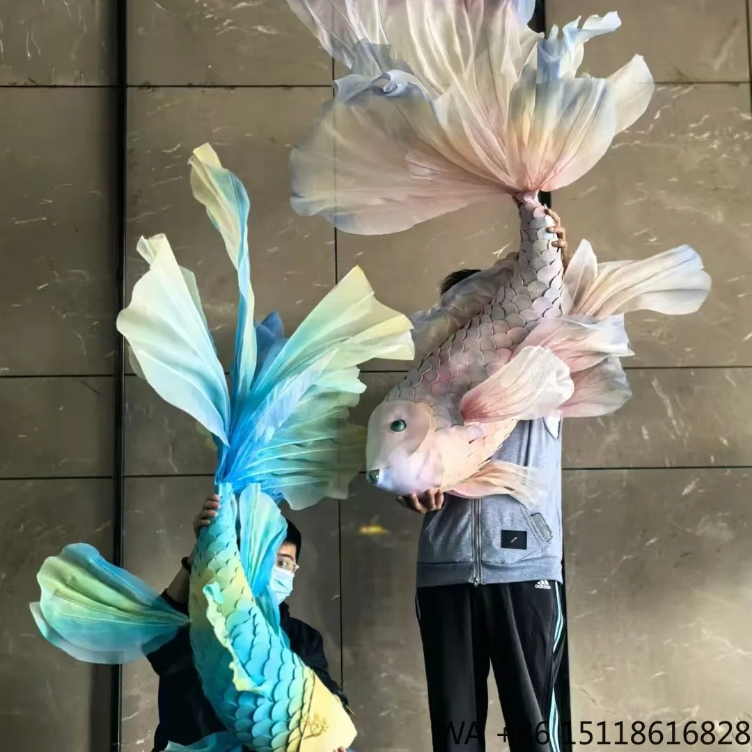Y491New Year'S New Style Decoration Festive Atmosphere Window Props Simulation Decoration Handmade Luminous Koi Fish Lamp