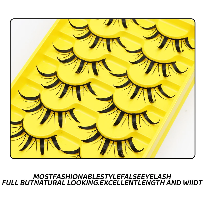 DINGSEN 6 Paar Manga-Wimpern, Cosplay, falsche Wimpern, Anime, gefälschte Wimpern, Make-up, großes Auge, Manga-Wimpern, Manhua-Streifenwimpern – Detail 5
