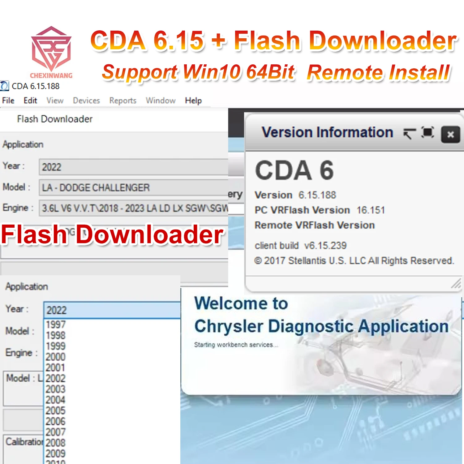 CDA 6.15.188 with Flash Downloader Full Online Flashdownloader Original files 1997 - 2023 for Group Online One Year for Jeep/Dod