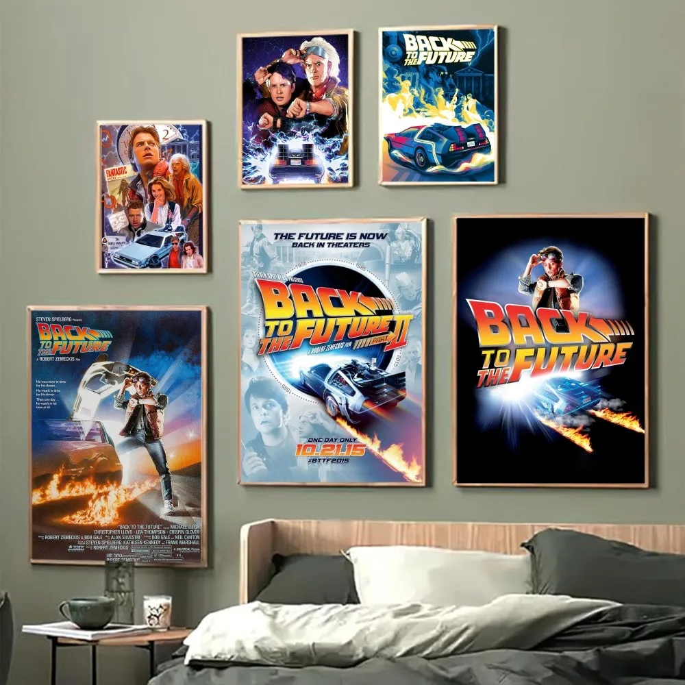 العودة إلى ملصق ورقة بيضاء لفيلم المستقبل ، ملصق عالي الجودة ، فن جداري ، رسم لغرفة الدراسة ، ديكور جداري ، 1 ، 2 ، 3 #4