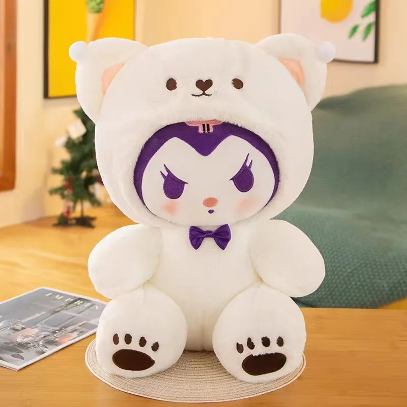 Miniso 25cm pluszowa zabawka Hello Kitty Cinnamonroll Pochacco Kuromi pluszowe zabawki nadziewane urocza lalka z kreskówek prezent urodzinowy