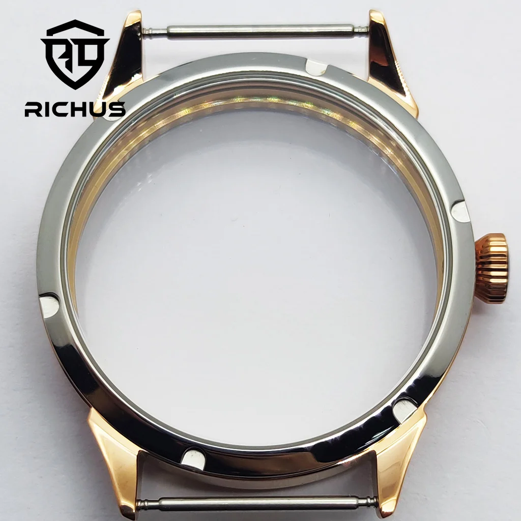 RICHUS ETA6497 케이스 42mm 로즈 골드 시계 케이스 ETA6497 6498 Seagull ST3600 ST3620 ST36 무브먼트