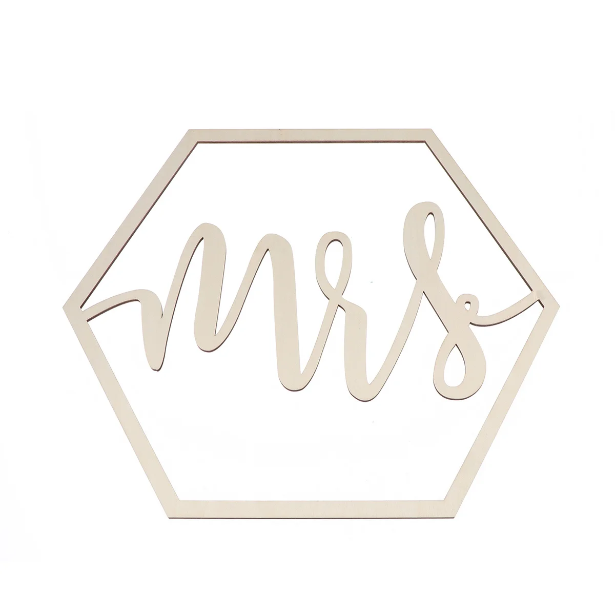 

2pcs Wooden Mr Mrs Wedding Chair Signs Hexagonal Hollow For Bride Groom Chairs Party Garden Hanging Decor Wedding Anniversary